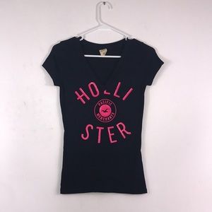 Hollister V-neck navy blue shirt